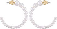 Vince Camuto Imitation Pearl Hoop Earrings