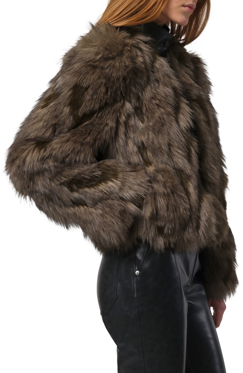 Apparis Lillet Faux Fur Patchwork Bomber Jacket, Alternate, color, Cedar Multi