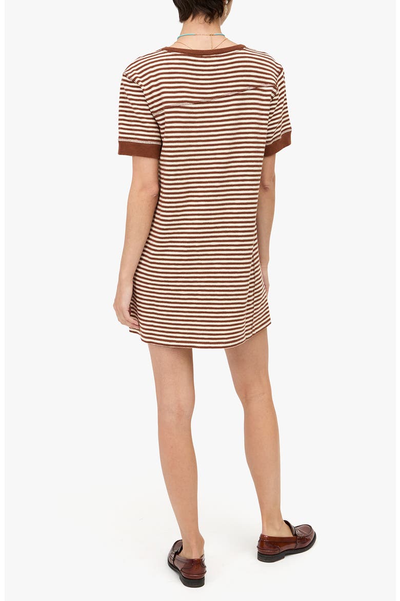 Le Bateau Stripe Minidress, Alternate, color, CREAM/ CHESTNUT