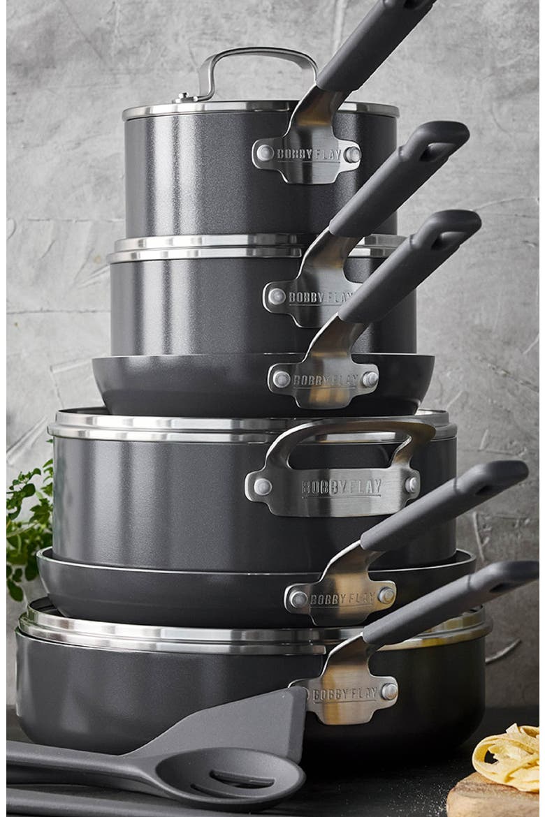 x Bobby Flay Professional Ceramic Nonstick 13-Piece Cookware Set, Alternate, color, GRAPHITE
