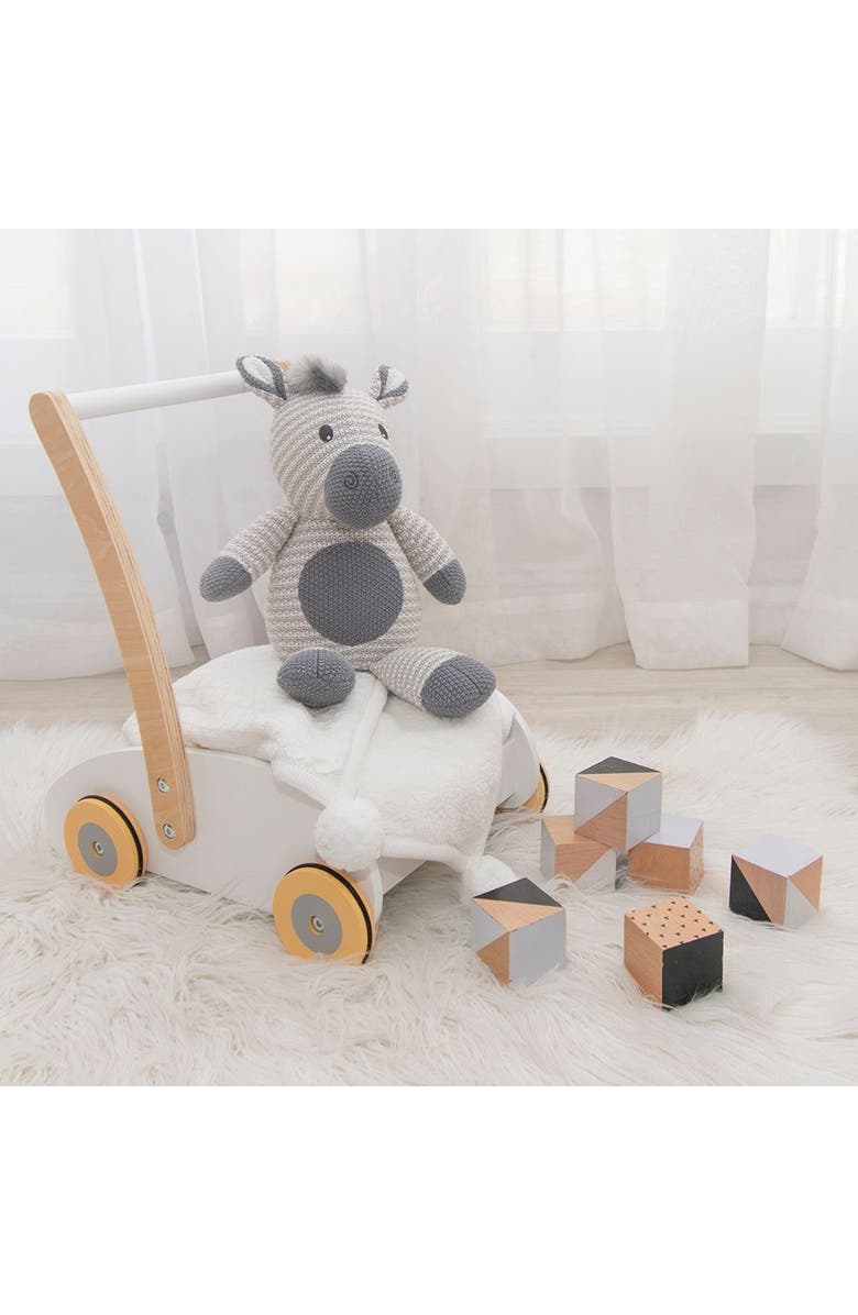 Living Textiles Whimsical Knit Toy - Zac Zebra, Alternate, color, White