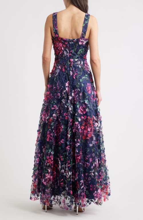 Eliza J Floral Applique Gown In Multi