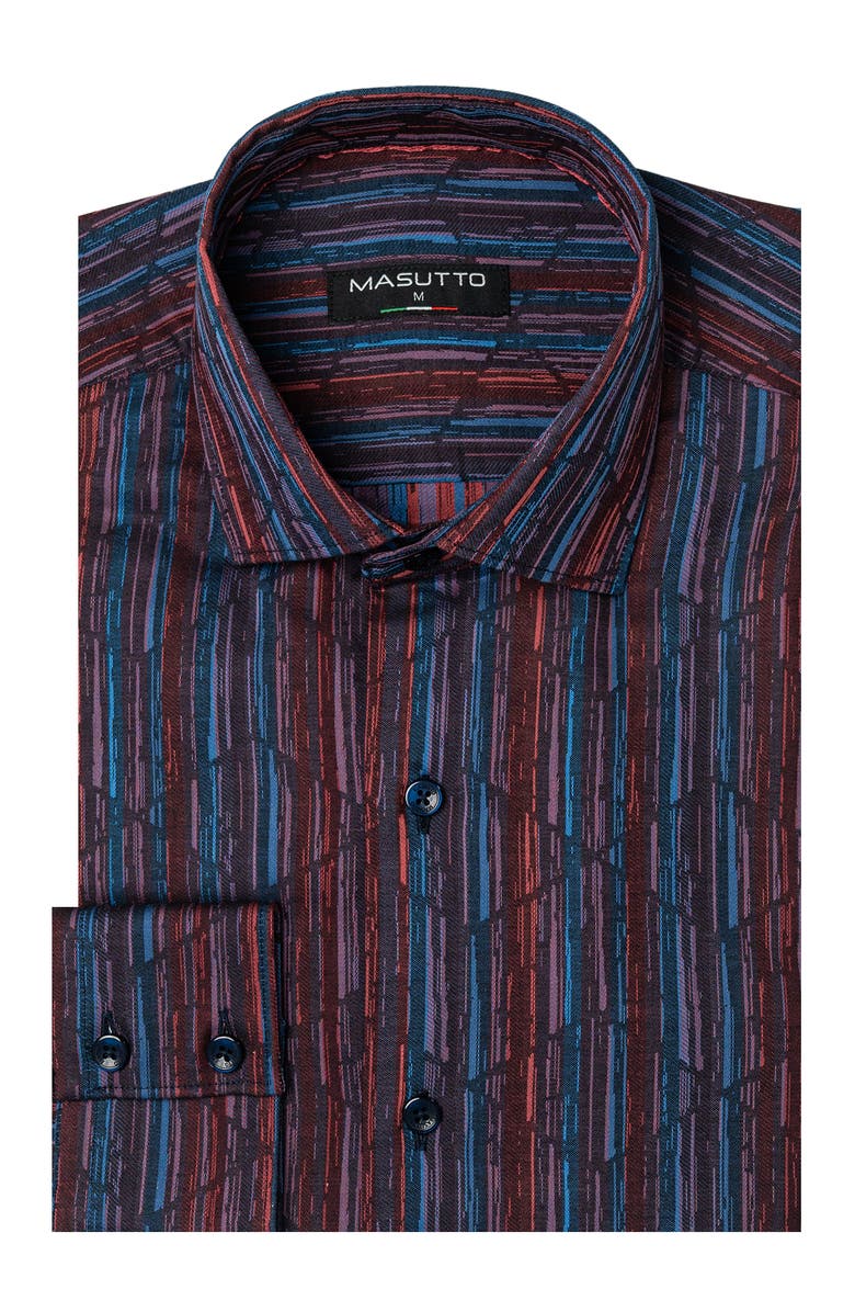 MASUTTO Fosco Jacquard Button-Up Long Sleeve Shirt, Main, color, Multicolor