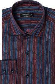 MASUTTO Fosco Jacquard Button-Up Long Sleeve Shirt
