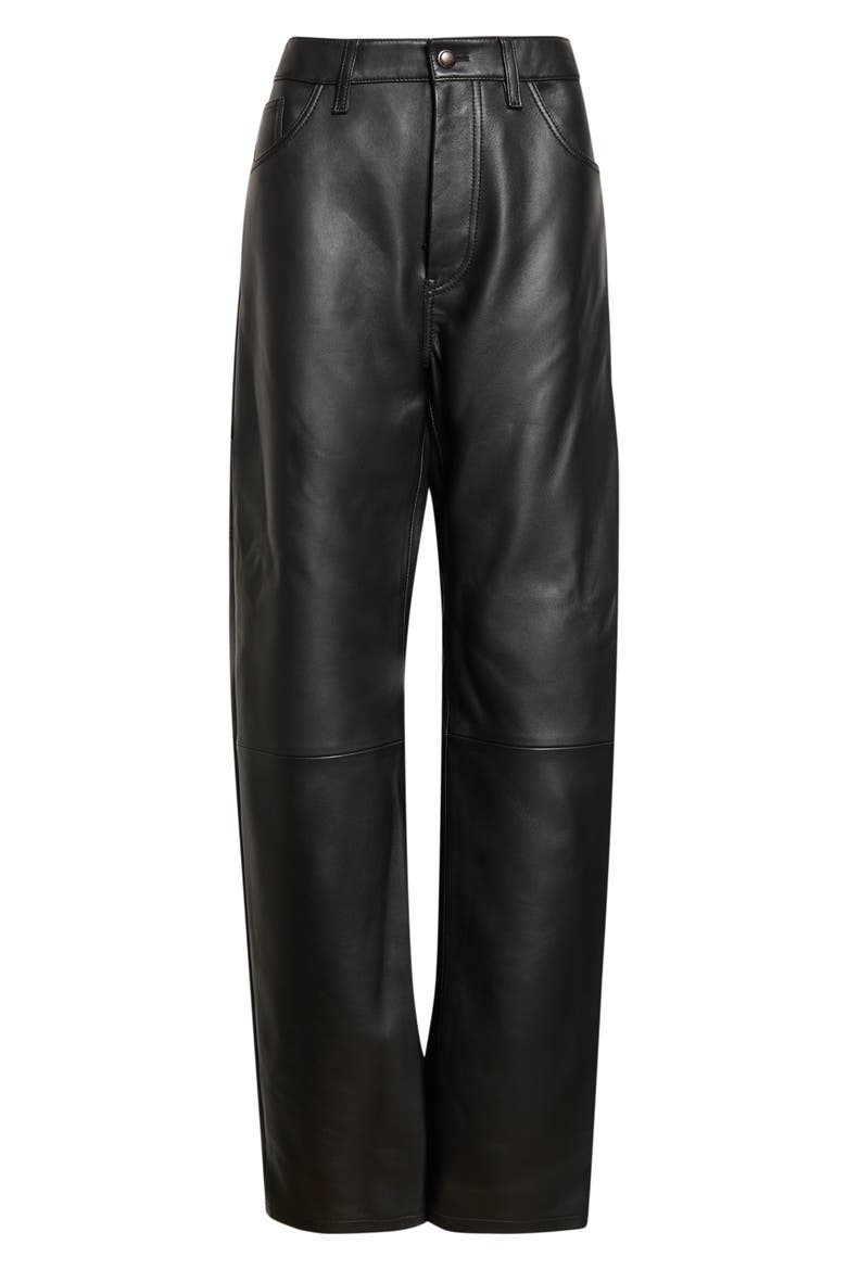 Mills Leather Pants, Main, color, BLACK