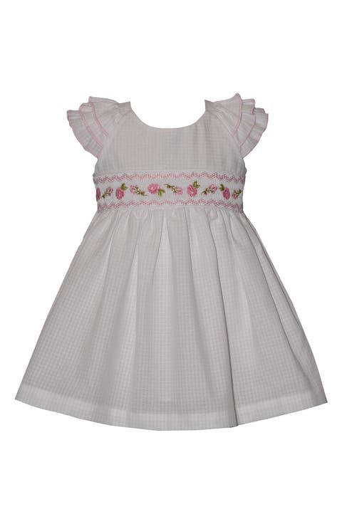 Rose Embroidered Smocked Dress (Baby)