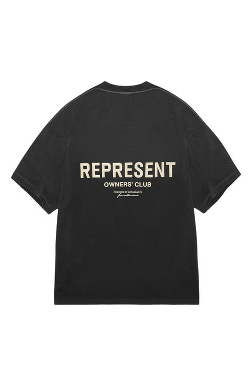 Represent Owners' Club Cotton Logo Graphic T-shirt In Black