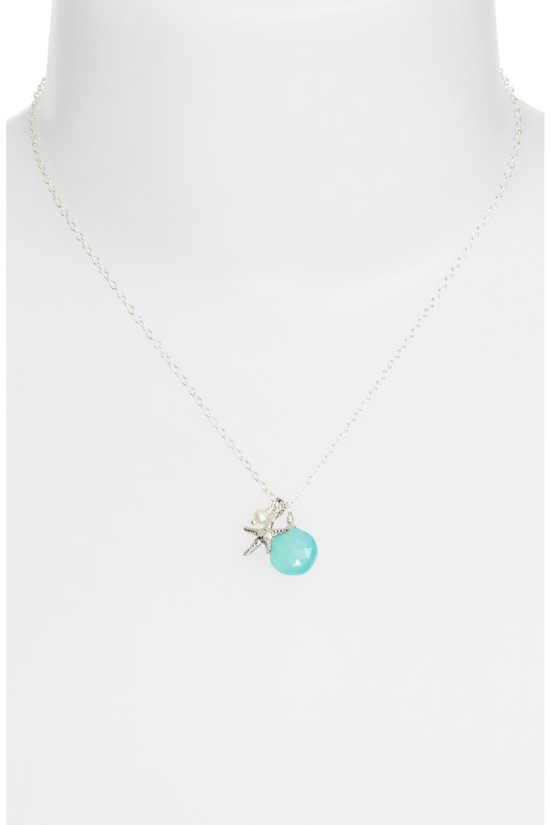 Sea Star Cluster Pendant Necklace, Alternate, color, SILVER