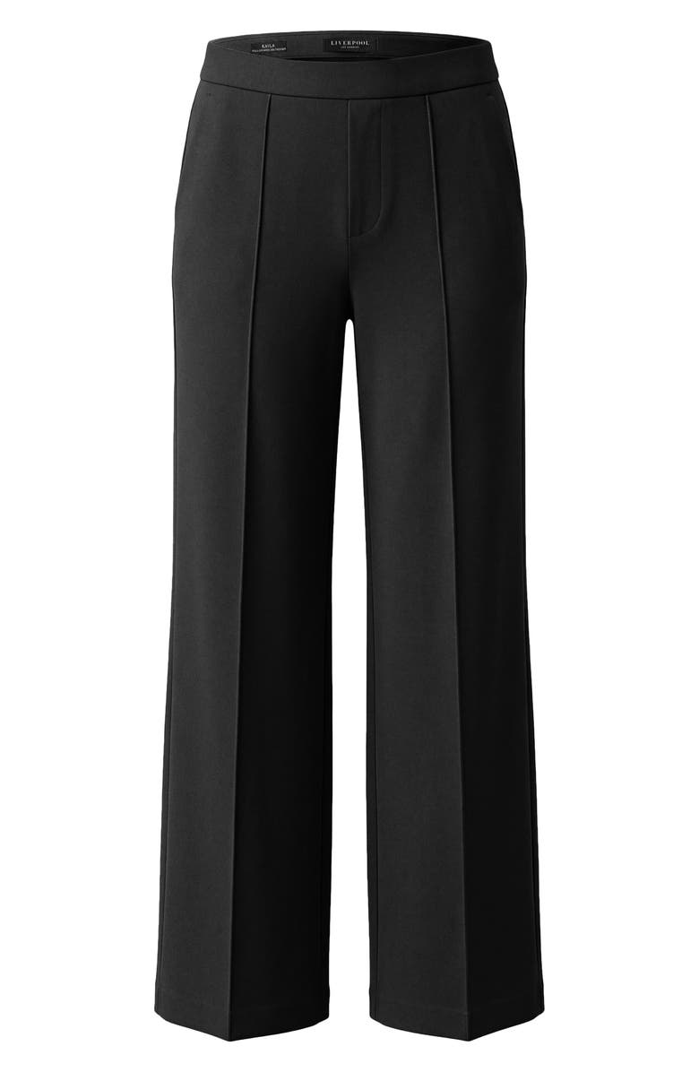 Liverpool Los Angeles Kayla Wide Leg Pull-On Trousers, Alternate, color, Black