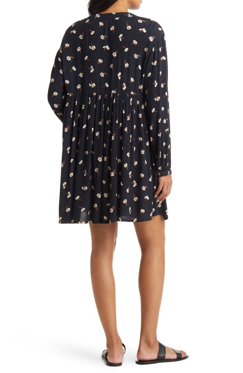 Billabong Wishin' Well Floral Print Long Sleeve Babydoll Dress, Alternate, color,