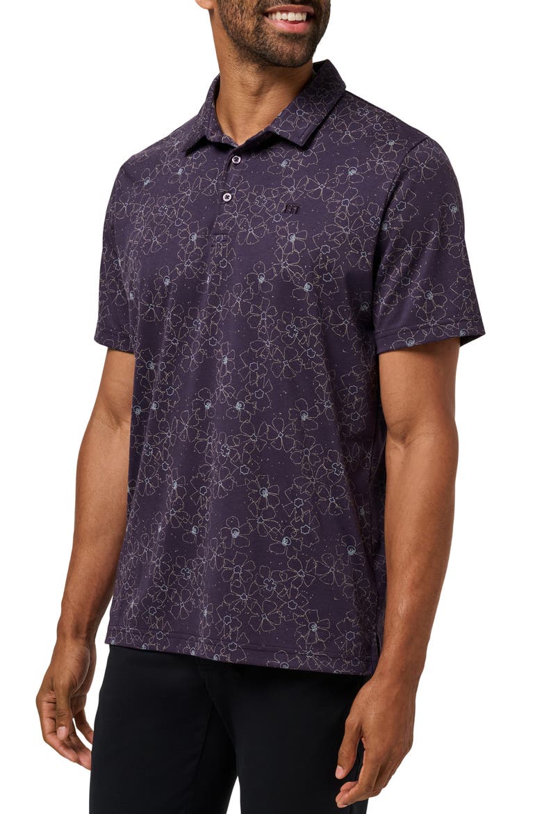 Just my Type Floral Cotton Blend Piqué Polo, Alternate, color, PURPLE VELVET