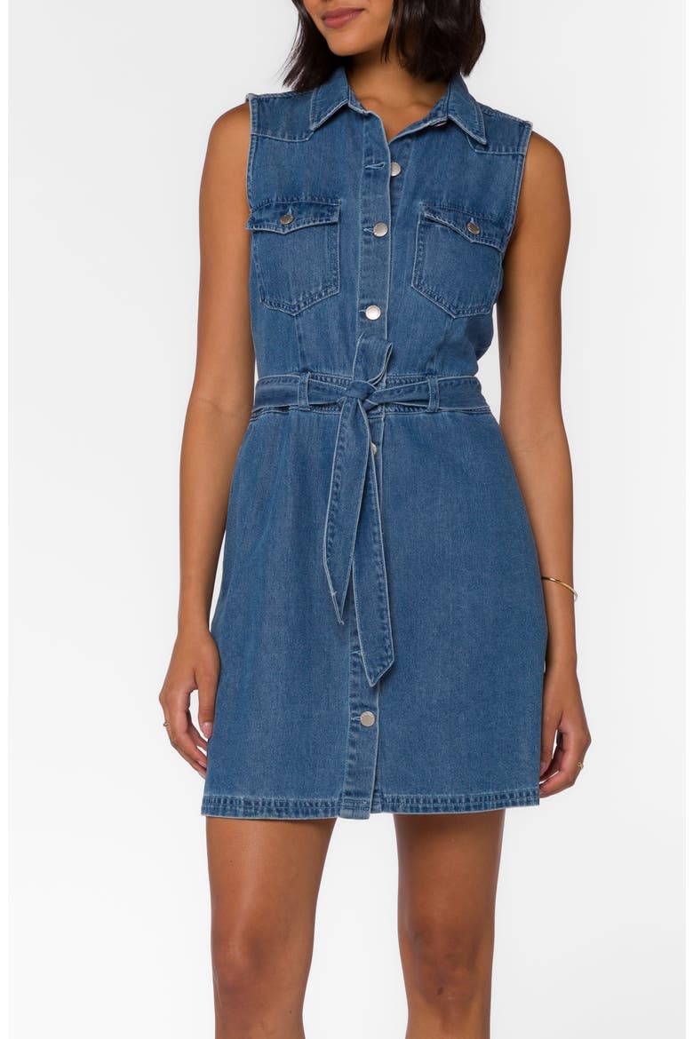 Sleeveless Shirtdress, Alternate, color, CLASSIC INDIGO