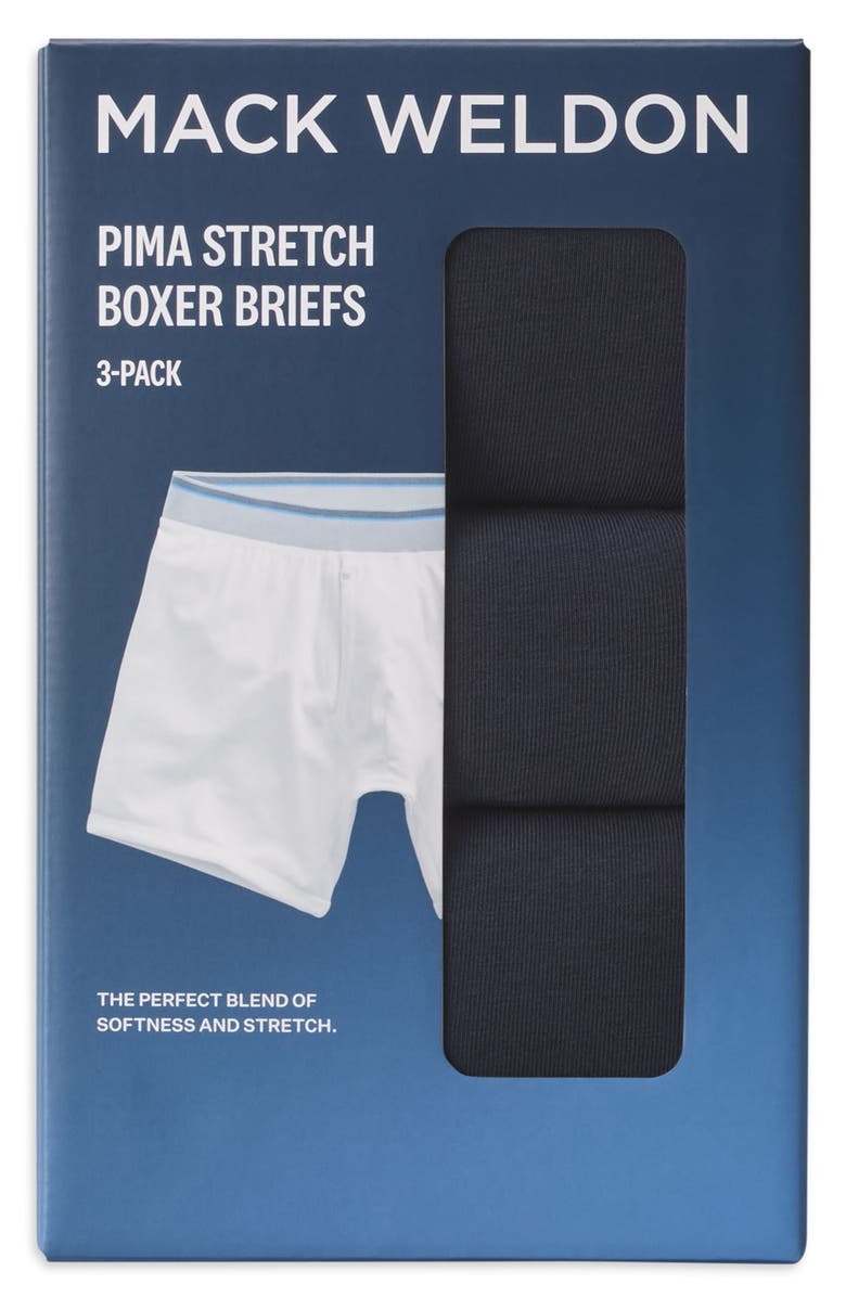 Mack Weldon Assorted 3-Pack Stretch Pima Cotton Boxer Briefs, Main, color, Total Eclipse