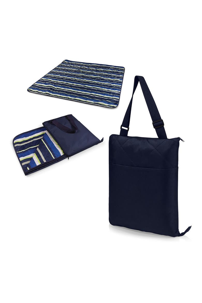 Vista Outdoor Picnic Blanket & Tote, Alternate, color, BLUE STRIPE PATTERN