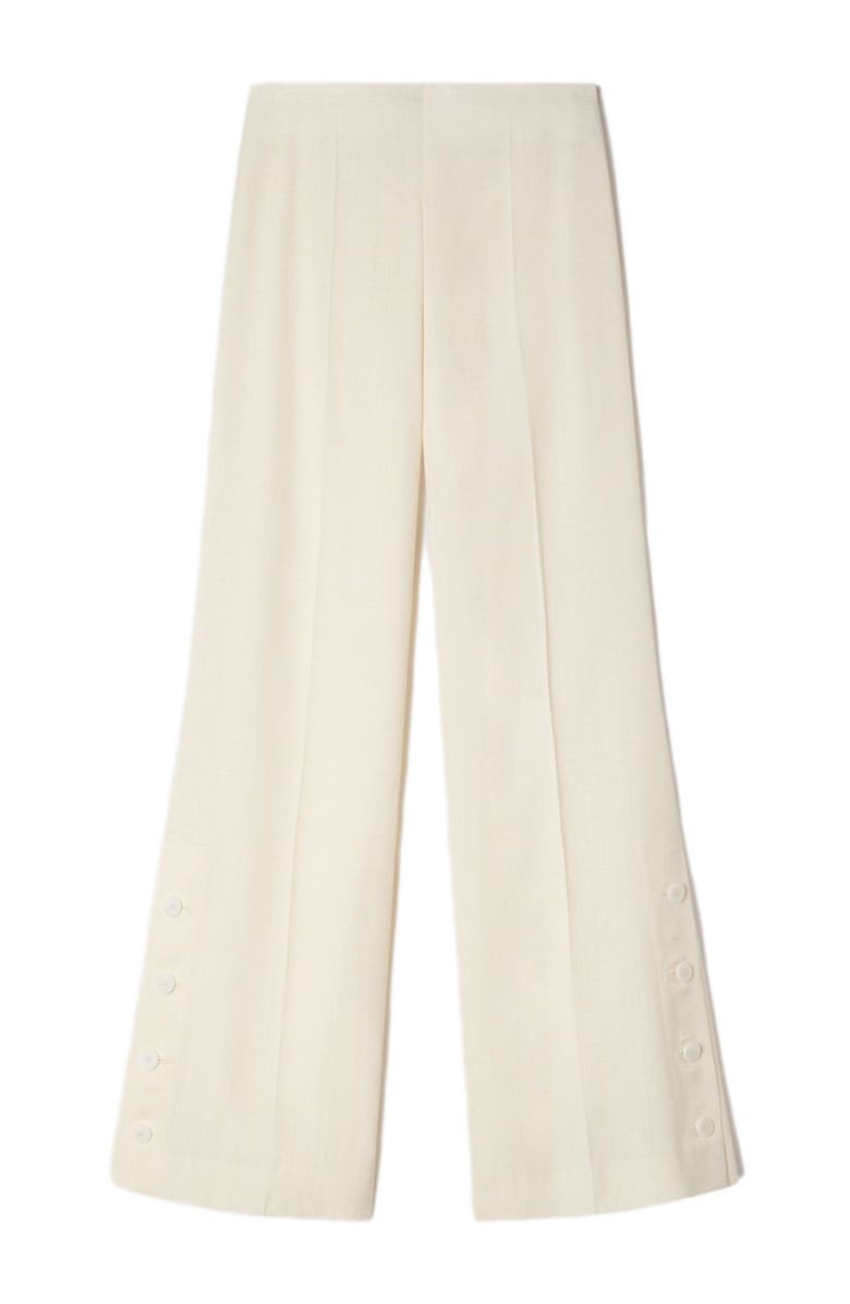 SANDRO Buttoned-slit straight-leg trousers, Alternate, color, Ecru