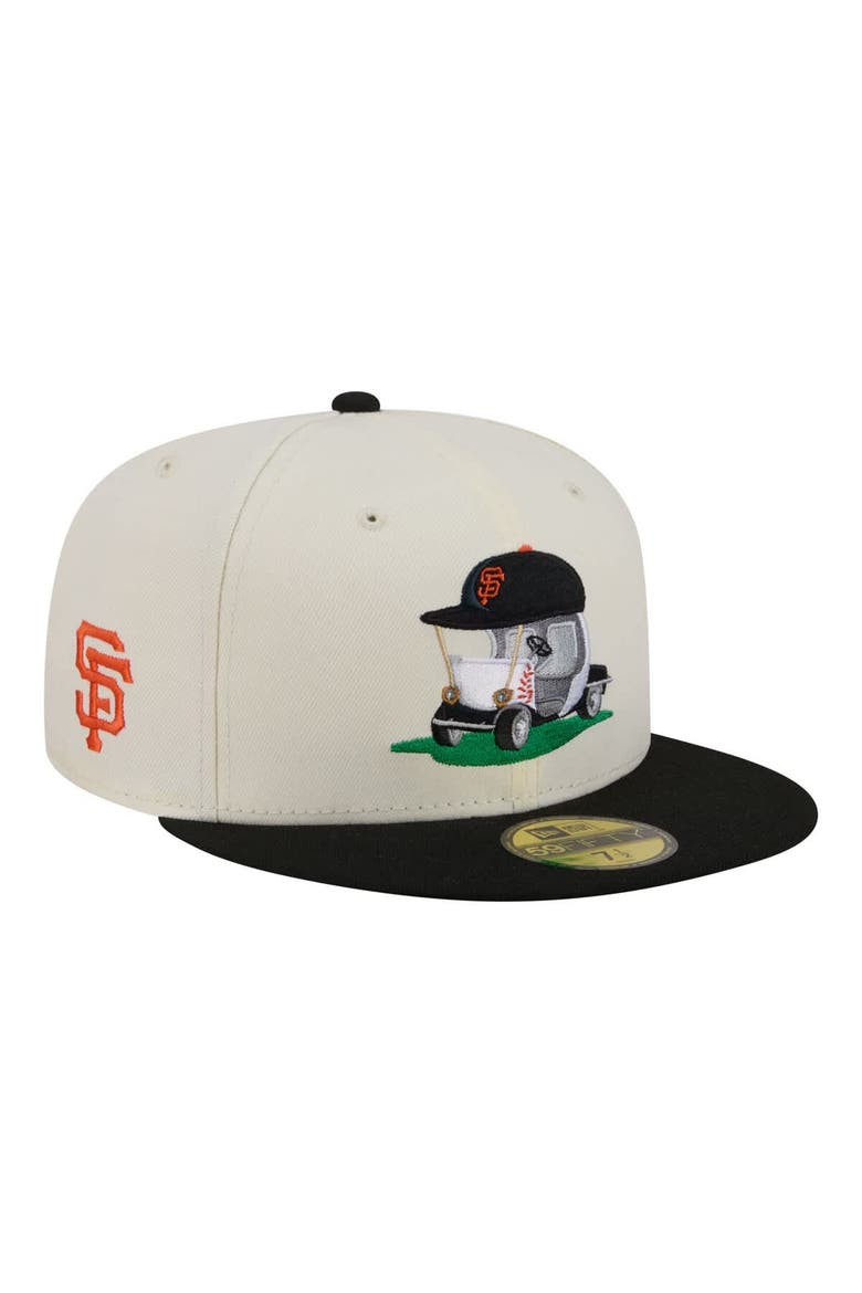 Men's New Era  Cream/Black San Francisco Giants Bullpen Cart 59FIFTY Fitted Hat, Alternate, color, Cream