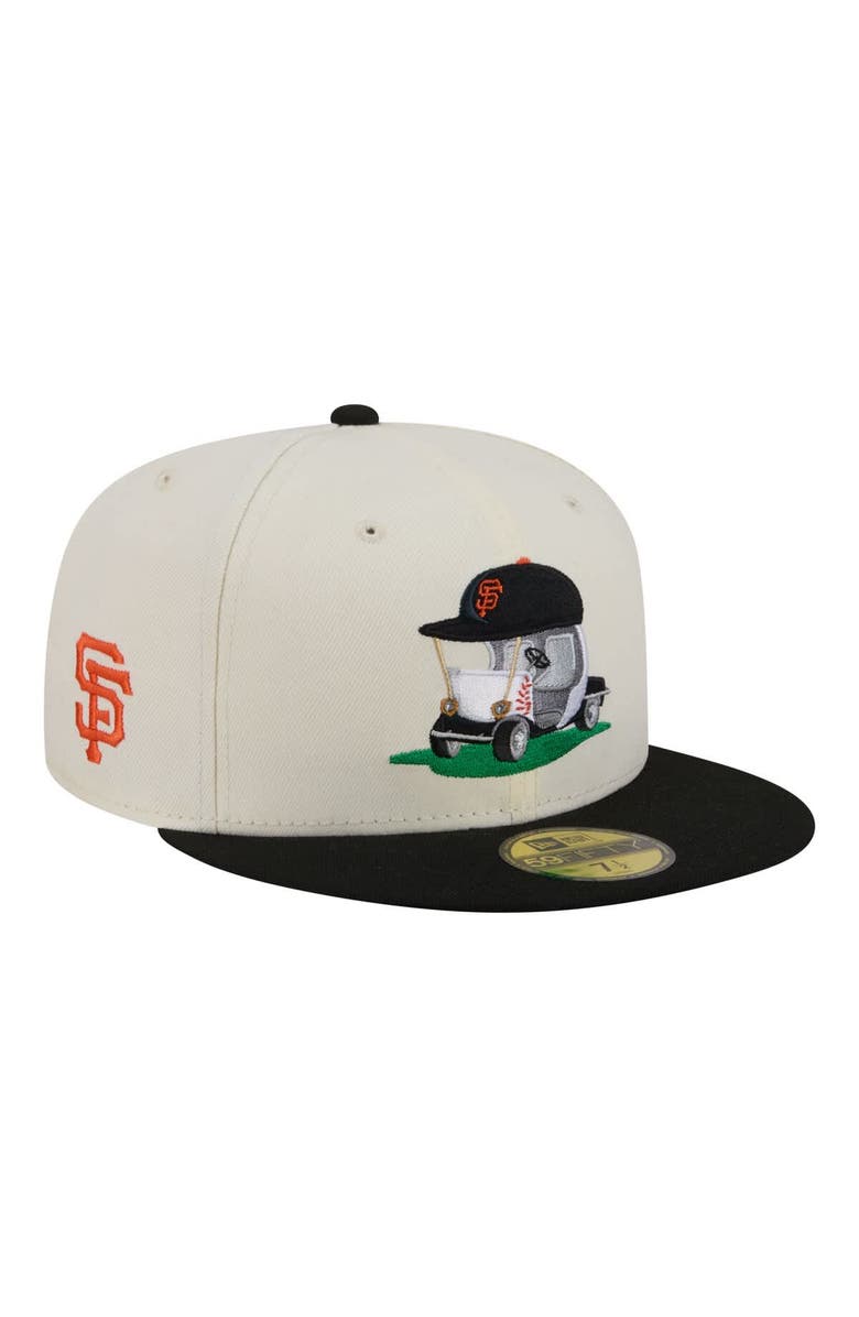 New Era Men's New Era Cream/Black San Francisco Giants Bullpen Cart 59FIFTY Fitted Hat, Alternate, color, Cream