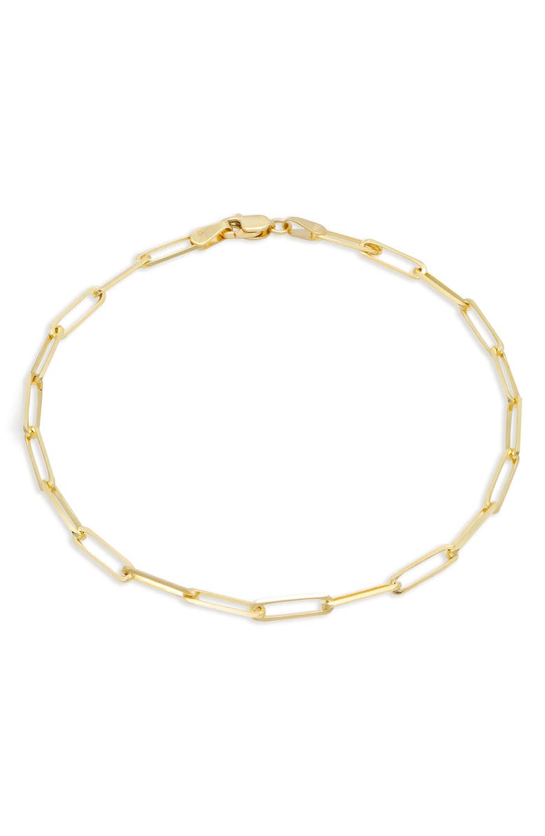 DEVATA 14K Gold Paperclip Chain Bracelet, Main, color, Gold