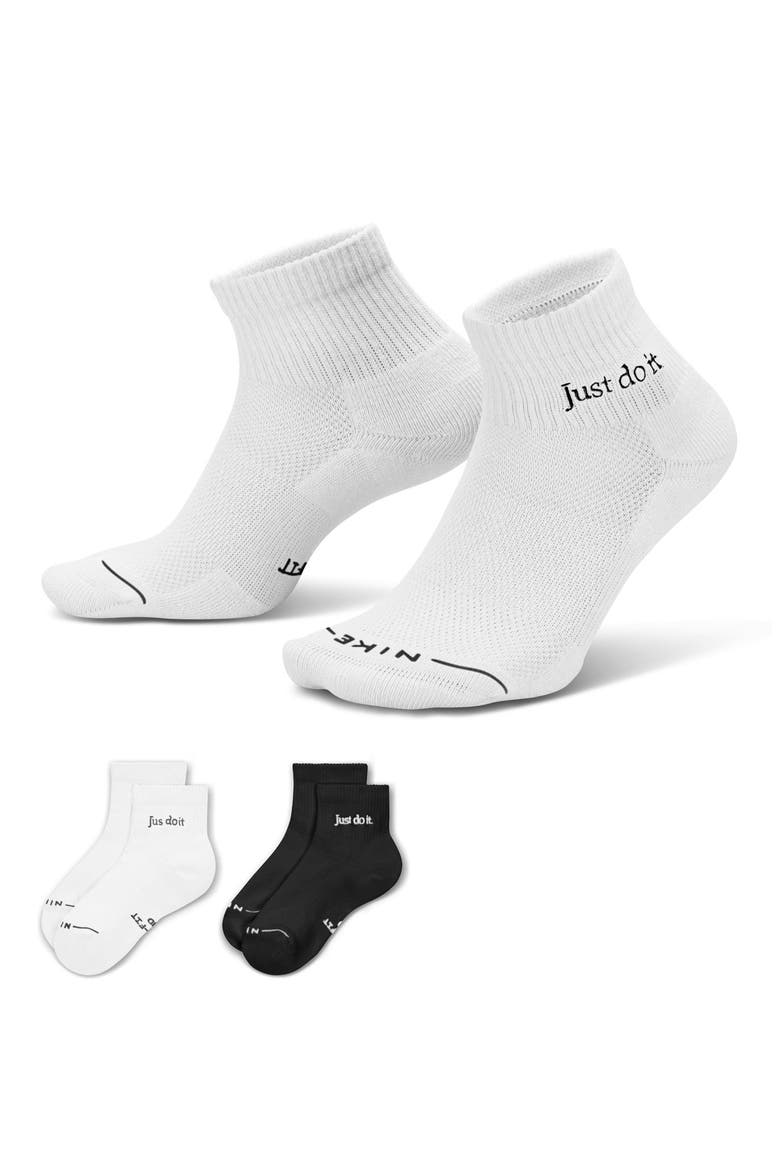 2-Pack Everyday Elevated Assorted Ankle Socks, Alternate, color, WHITE / BLACK