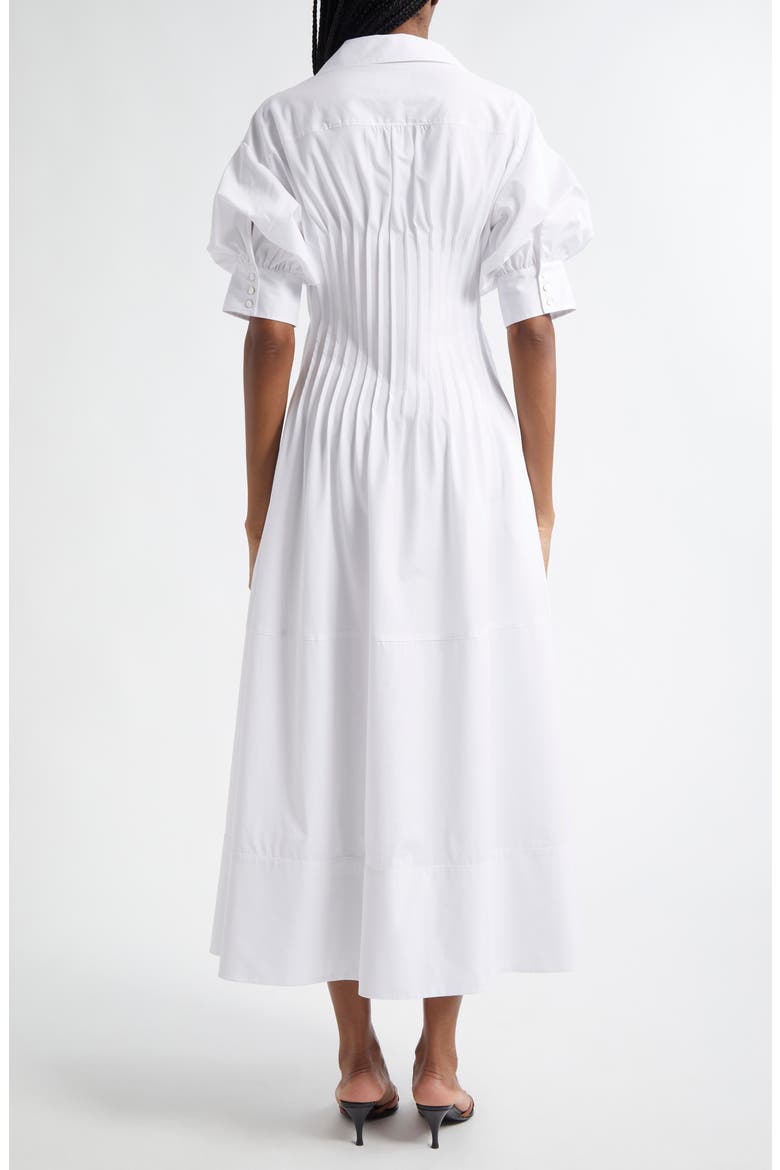 Monty Pleated Midi Dress, Alternate, color, WHITE