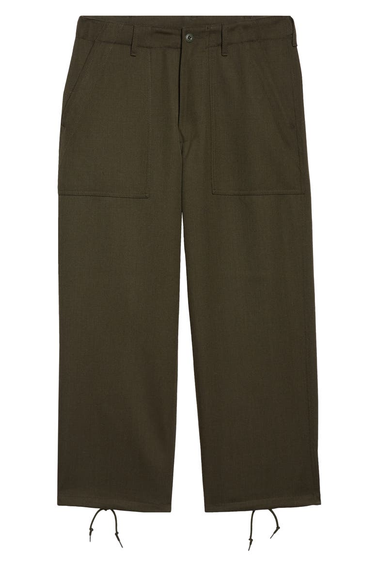 MIL Utility Drawstring Waist Wool Trousers, Alternate, color, GREEN