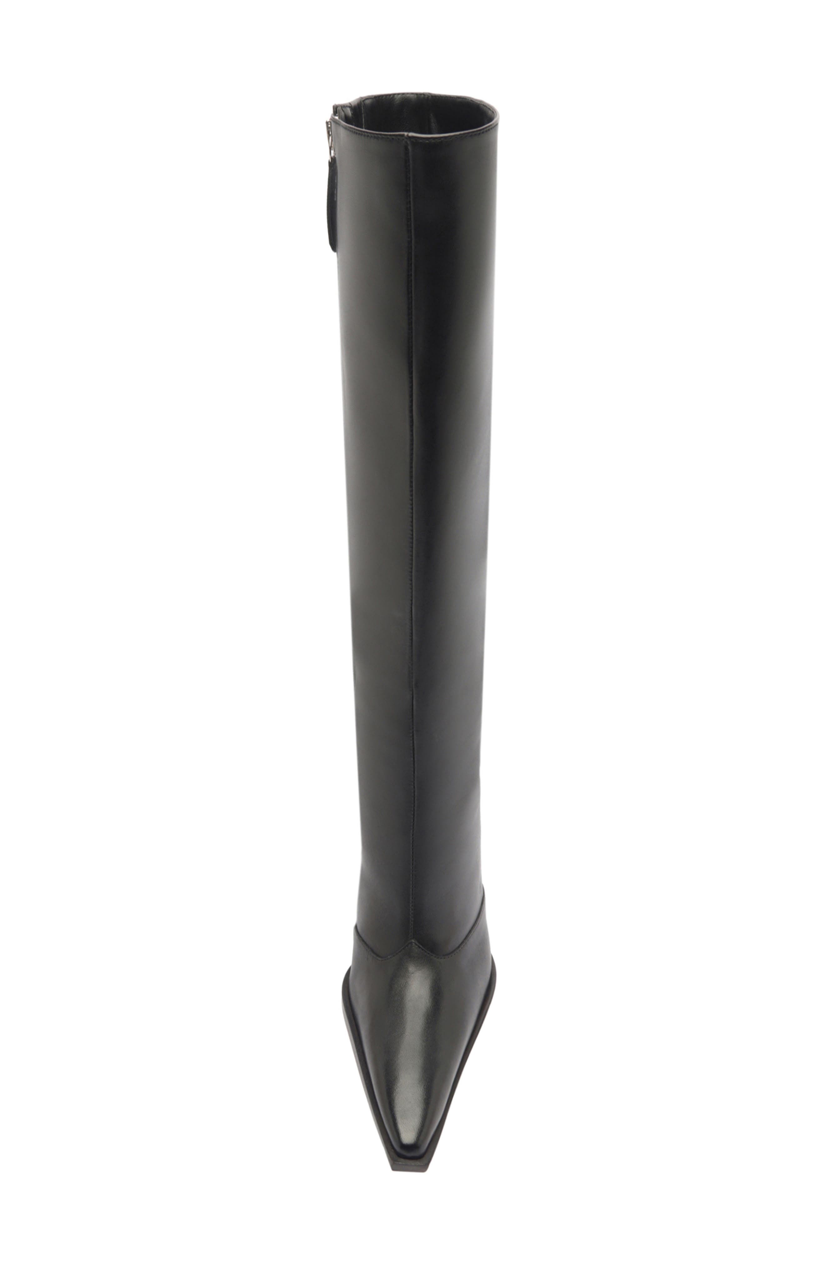 Schutz Raffaela Up Block Pointed Toe Knee High Boot, Alternate, color, Black