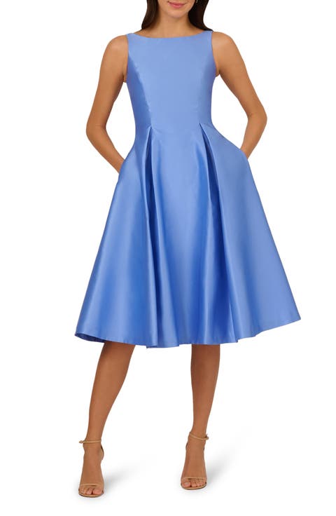 Sleeveless Mikado Fit & Flare Midi Dress