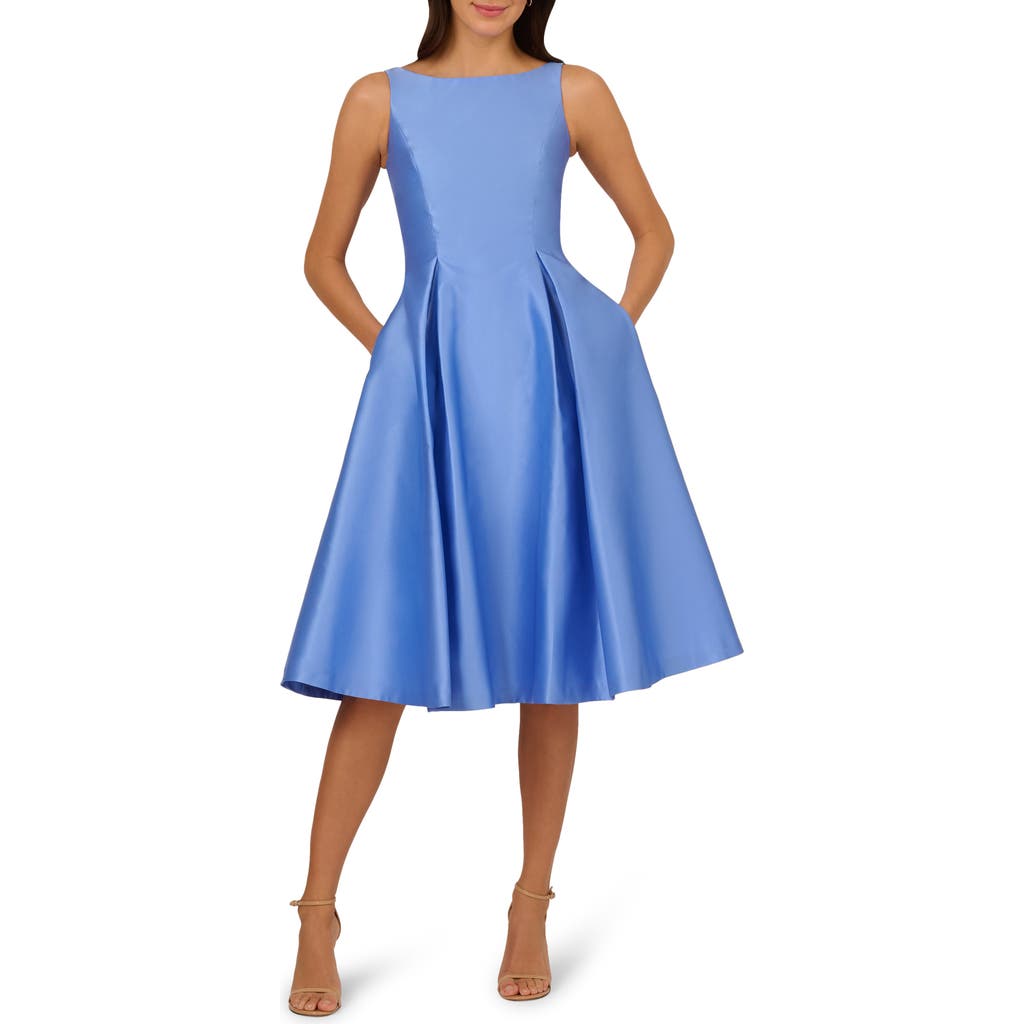 ADRIANNA PAPELL ADRIANNA PAPELL SLEEVELESS MIKADO FIT & FLARE MIDI DRESS
