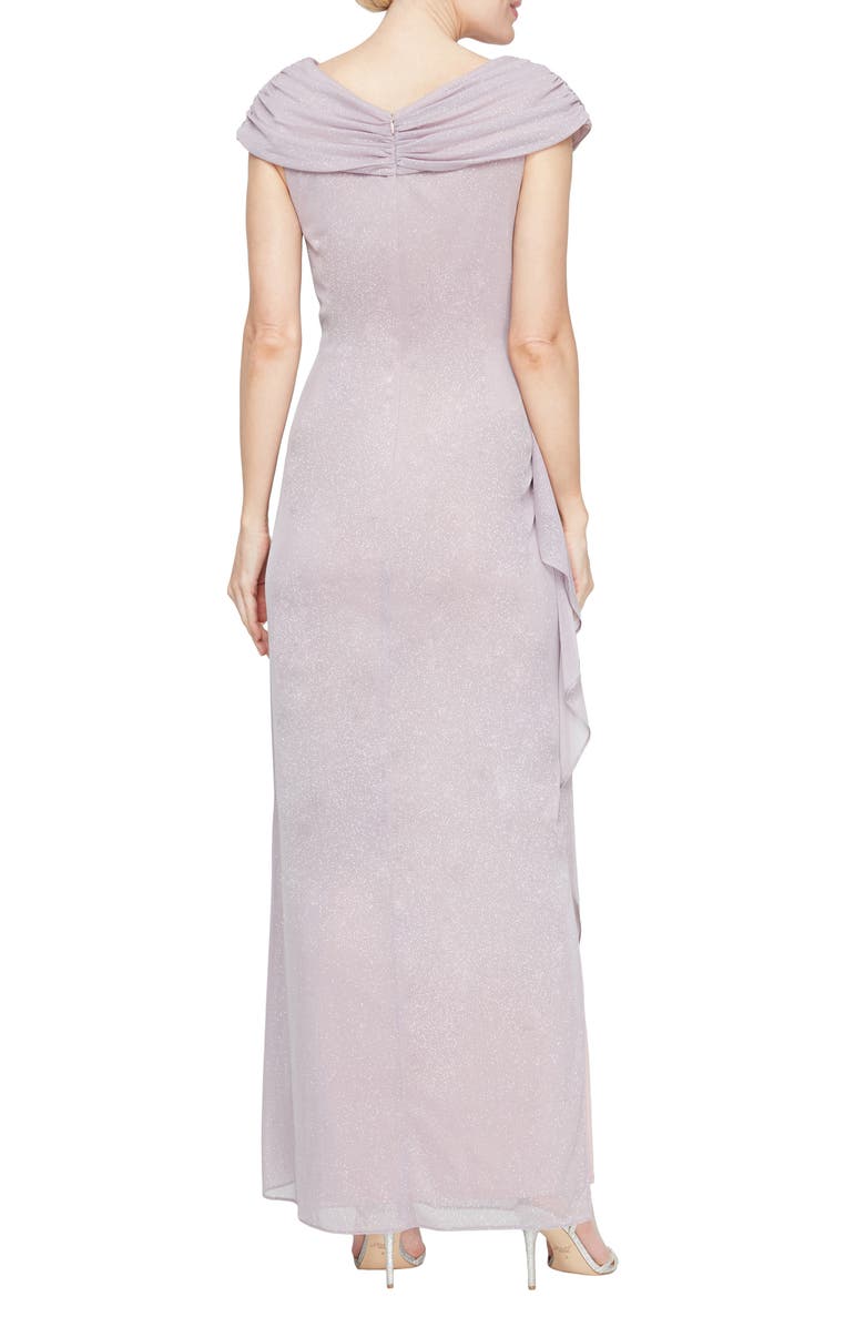 Alex Evenings Embellished L-Neck Gown, Alternate, color, Mauve