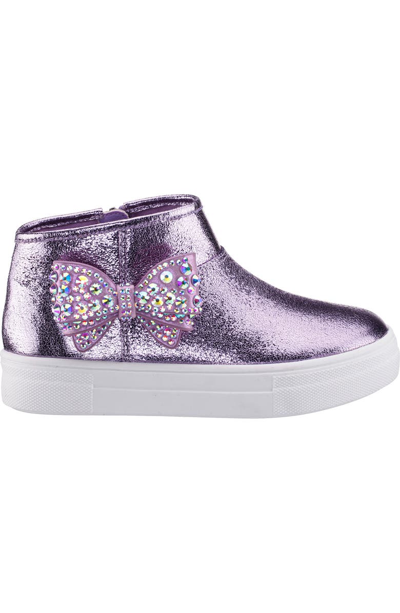 Nina Kids' Gwenny Sneaker, Alternate, color, Light Purple Crackle Metallic