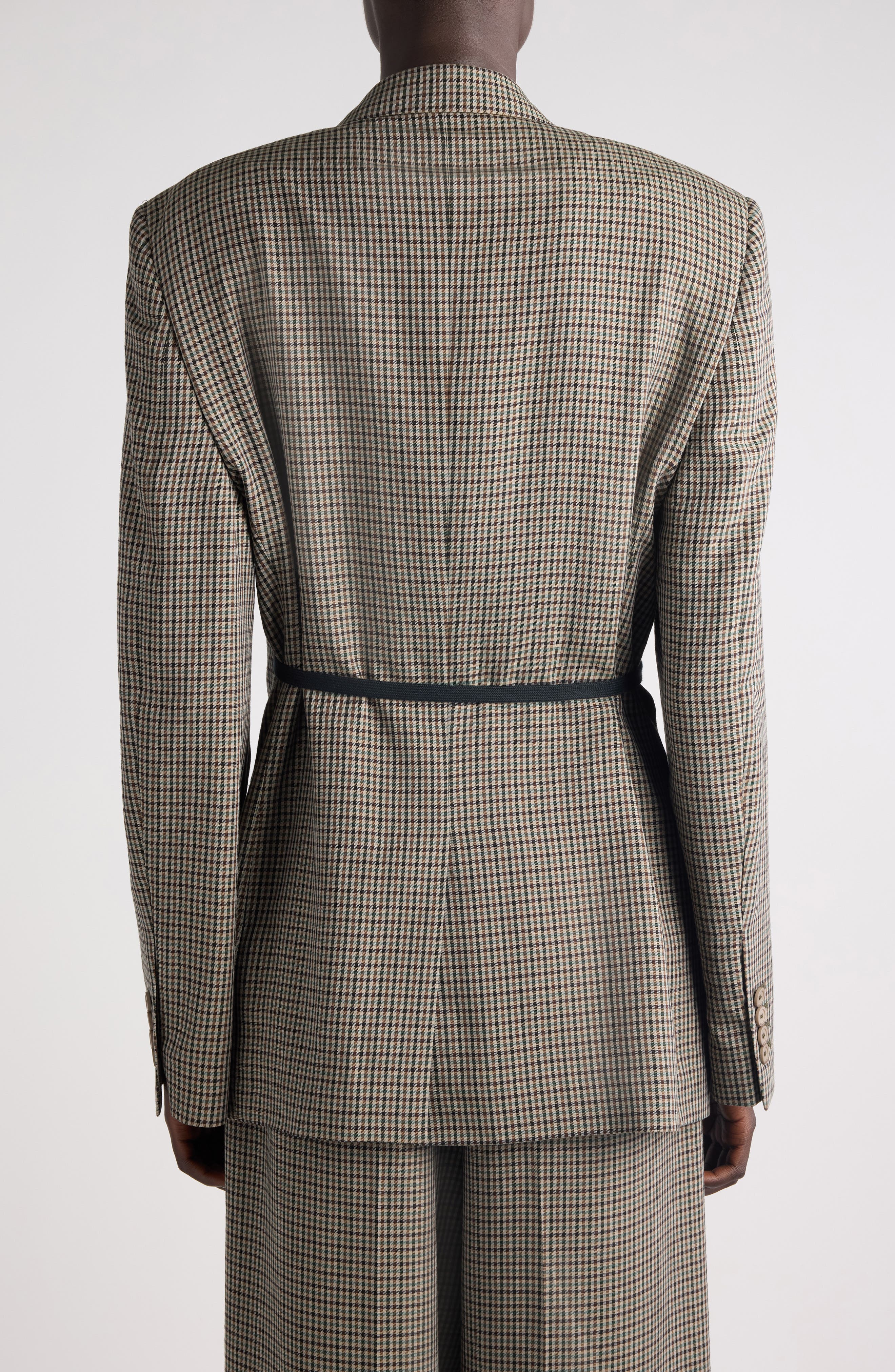 Balenciaga Check Side Tie Blazer (Women) | Nordstrom