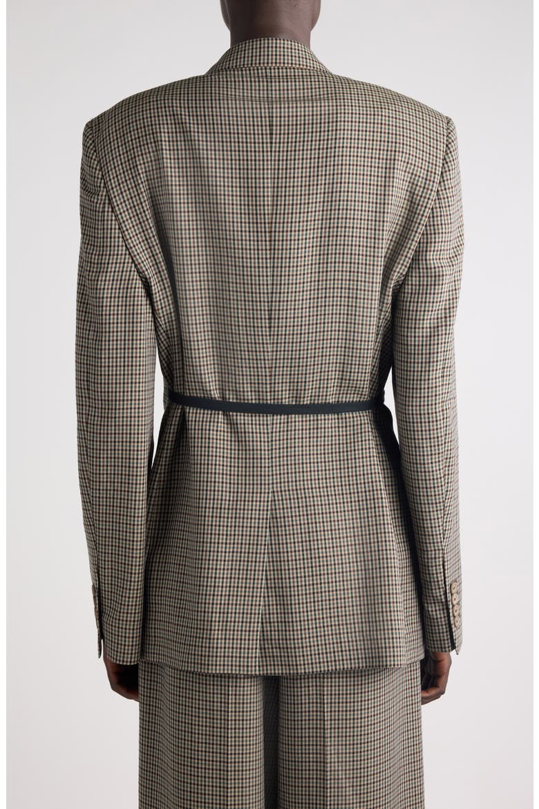 Check Side Tie Blazer, Alternate, color, 2866 KHAKI/ BROWN