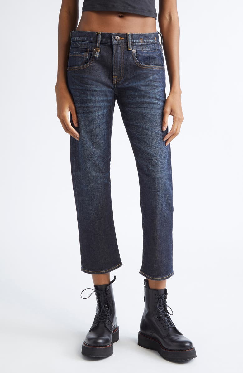 R13 Boyfriend Straight Leg Jeans, Main, color, Avery Indigo