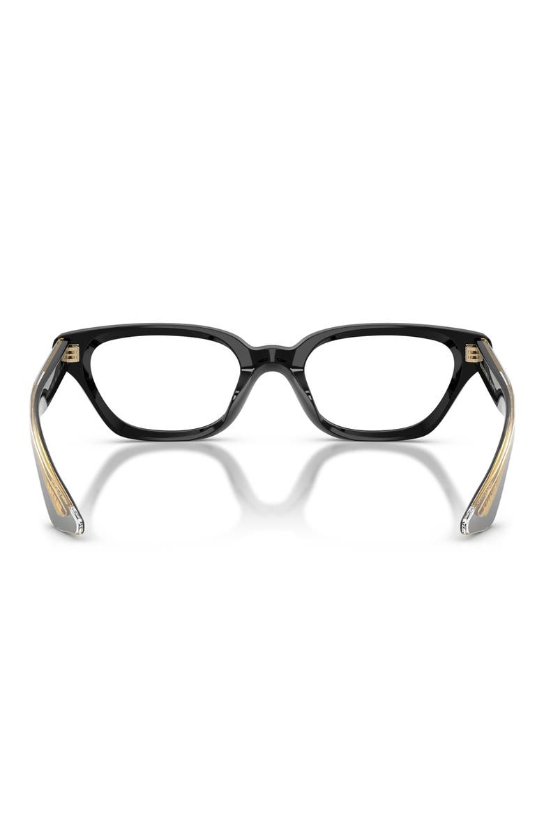52mm Khaite Cat Eye Optical Frames, Alternate, color, BLACK / CLEAR