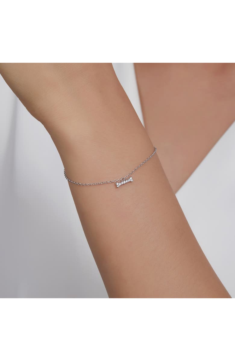 Lafonn Simulated Diamond Dog Bone Charm Bracelet, Alternate, color, 