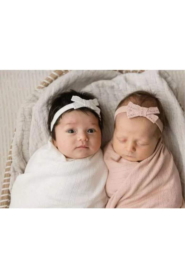 Baby Lace Trim Pointelle Headband, Alternate, color, Cream
