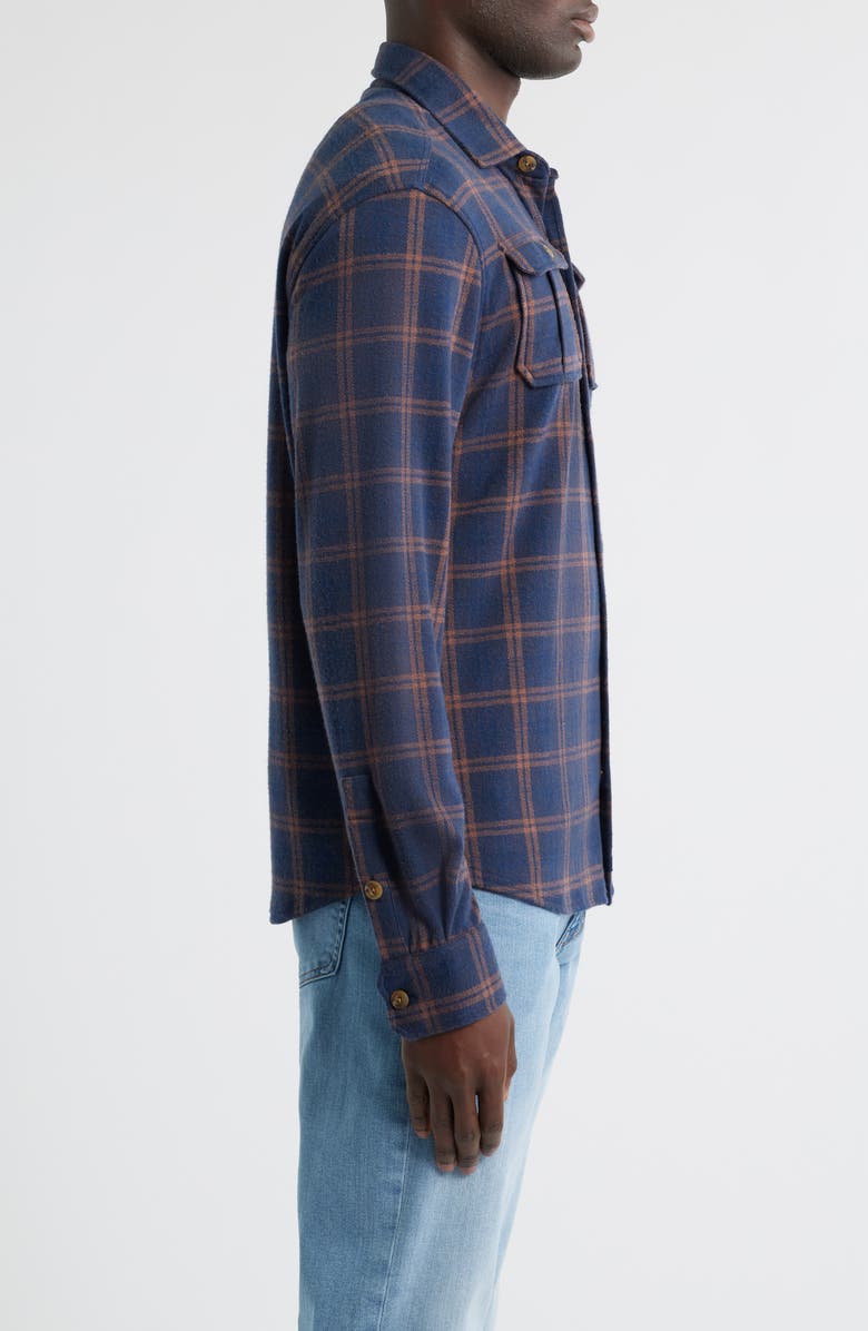 johnnie-O Judah Check Button-Up Flannel Overshirt, Alternate, color, Coffee