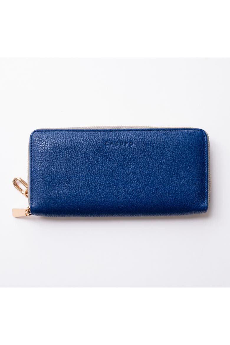 Large Zipper Wallet with Detachable Key Ring, Alternate, color, Cobalt Blue