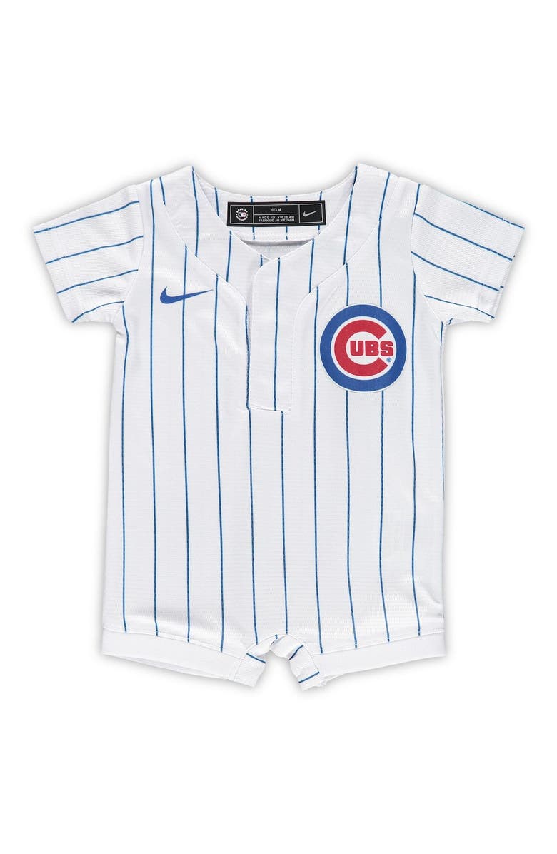 Nike Newborn & Infant Nike White Chicago Cubs Official Jersey Romper, Main, color, White
