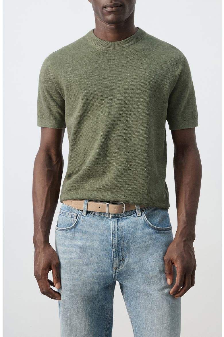 Fine Knit T-Shirt, Main, color, FOREST GREEN