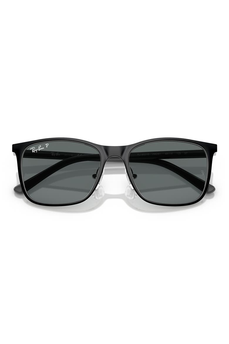 Kids' 48mm Square Sunglasses, Alternate, color, BLACK SILVER