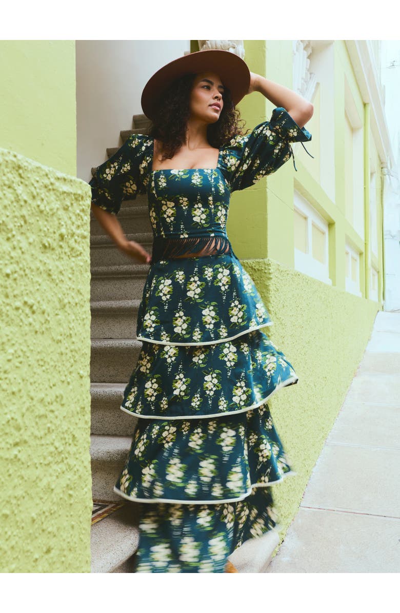 Eddy Jamie Top x McKenzie Collaboration, Alternate, color, Deep Green Cream Floral