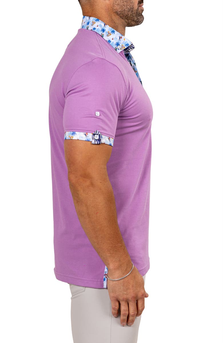 Maceoo Newton Marthyr0031 Purple Button-Down Piqué Polo, Alternate, color, Purple