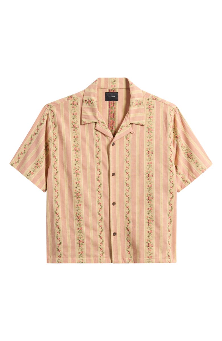 PacSun Oversize Beck Camp Shirt, Alternate, color, Pink Multi Stripe