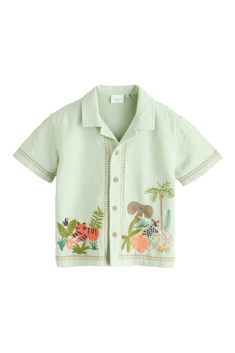 Kids' Textured Safari Button-Up Shirt, Main, color, GREEN