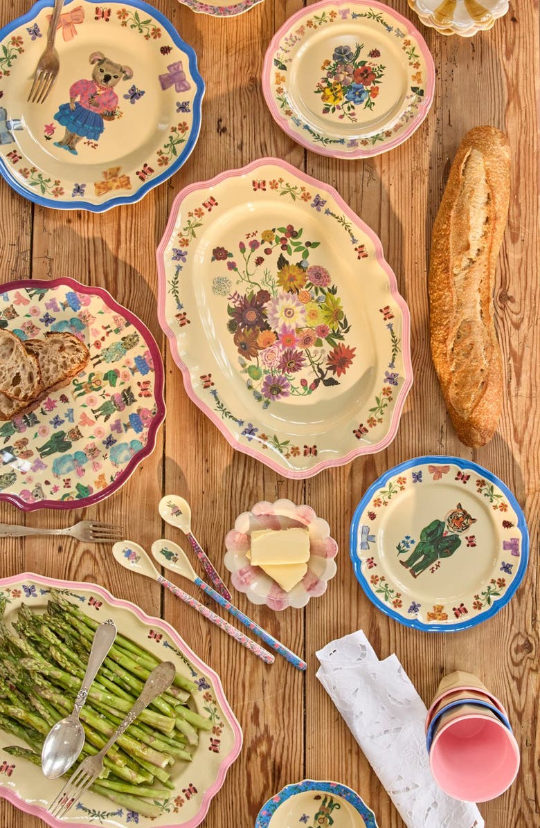 Rice by Rice x Nathalie Lété Set of 2 Melamine Dinner Plates, Alternate, color,