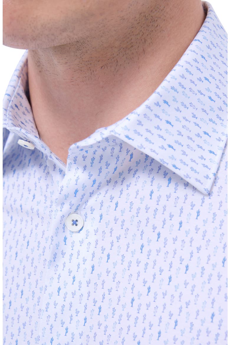 Miles OoohCotton® Cactus Print Short Sleeve Button-Up Shirt, Alternate, color, WHITE