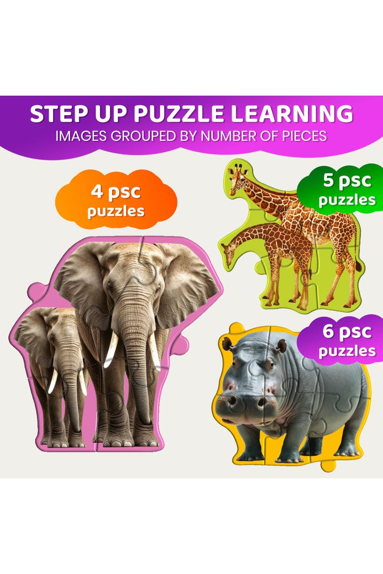 Step Up Magnetic Kids Puzzle Collection - Ocean, Safari & Wild Animals, Alternate, color, Safari1