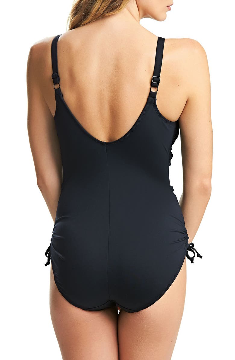 Fantasie Ottawa Underwire Twist Front One-Piece Swimsuit, Alternate, color, Black