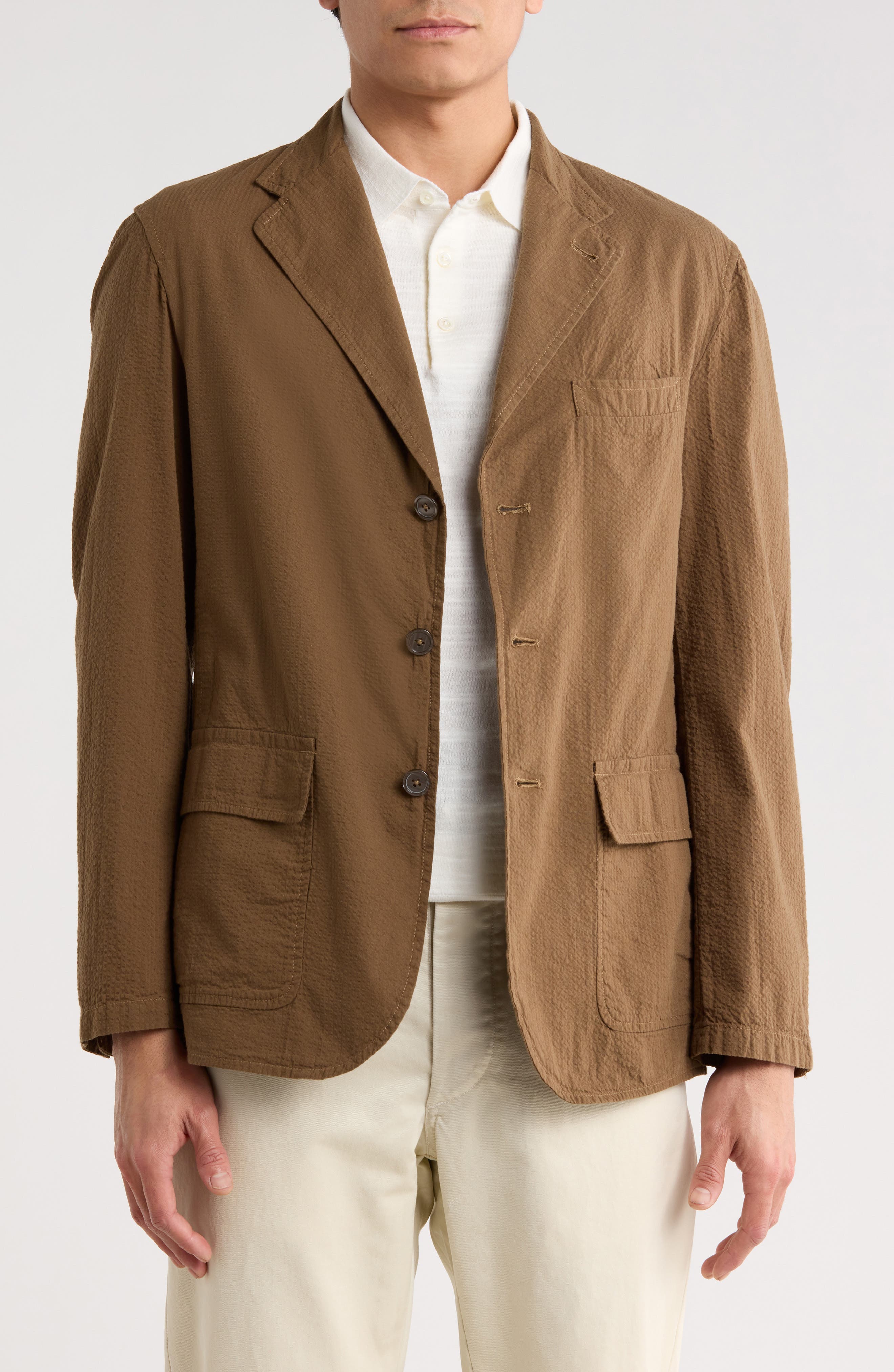 BUCK MASON Cotton Seersucker Blazer
